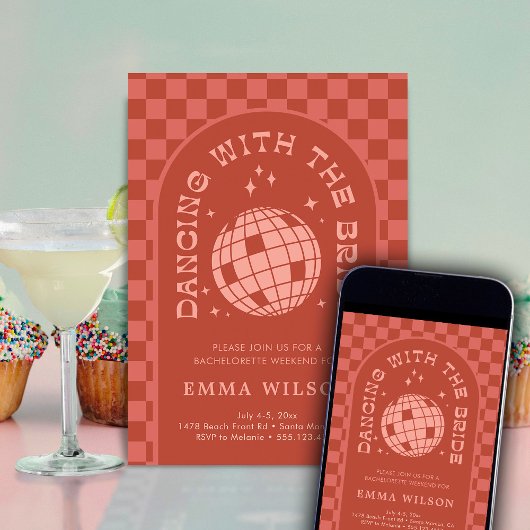 Bride's laatste Disco Bachelorette Party Weekend Kaart