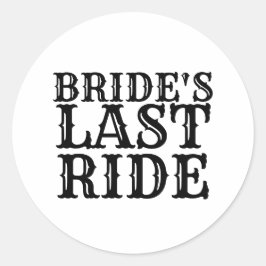 Bride's laatste ride ronde sticker