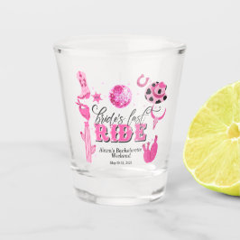 Bride's Last Ride Bachelorette Party Shot Glass Glas