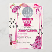 Brides last Ride Bachelorette Weekend Itinerary Kaart (Voorkant / Achterkant)