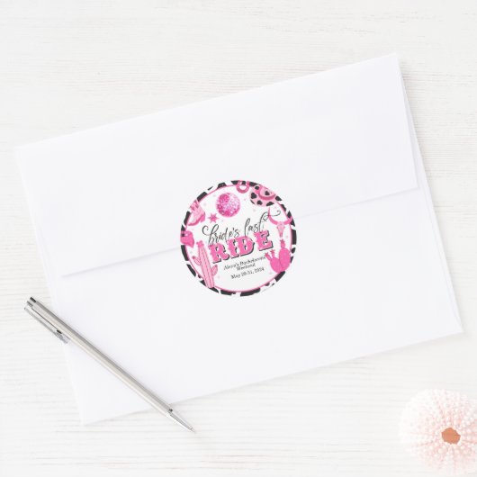 Bride's last Ride Custom Sticker (Envelop)
