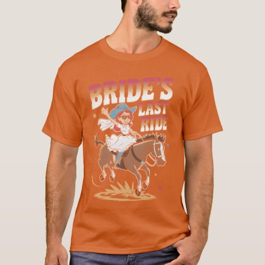 Brides Last Ride Funny Horse Ride Bachelorette gir T-shirt (Voorkant)