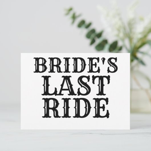 Bride's last Ride Trucker Bedankkaart (Staand voorkant)