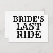 Bride's last Ride Trucker Bedankkaart (Voorkant / Achterkant)