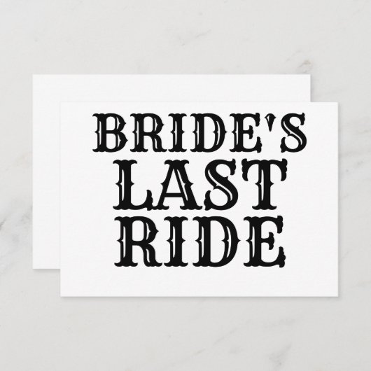 Bride's last Ride Trucker Bedankkaart (Voorkant / Achterkant)