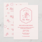 Bride's Last Rodeo Roze & Rood Kaart (Voorkant / Achterkant)