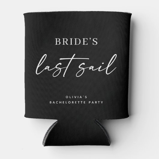 Brides Last Sail | Nautical Bachelorette Black Blikjeskoeler (Voorkant)