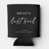 Brides Last Sail | Nautical Bachelorette Black Blikjeskoeler (Achterkant)