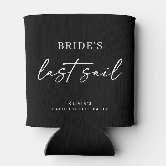 Brides Last Sail | Nautical Bachelorette Black Blikjeskoeler (Achterkant)
