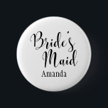 Bride's Maid Black Script Typografie met naam (30) Ronde Button 5,7 Cm<br><div class="desc">Mijn innerlijke grammatica snob stond erop dat ik een versie van deze knop met een apostrofe zou opnemen. Als u er niet om geeft of het niet nodig hebt, zijn er andere versies die dit lettertype gebruiken en kunt u er een kiezen. Als je ook een beetje 'punctuatie' wilt zien...</div>