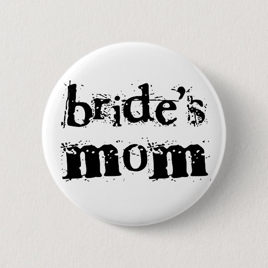 Bride's mam Black Text Ronde Button 5,7 Cm (Voorkant)