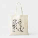 Bride's Mate schets Anker Monogram | CANVAS TAS<br><div class="desc">Bride's mate sketch anchor canvas tas die je kunt aanpassen met de namen van je bruidsmeisje. Tassen beschikbaar voor de bruid.</div>