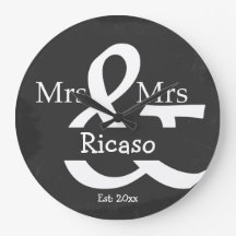 Brides Mrs. en Mrs. Personalized Faux Chalkboard