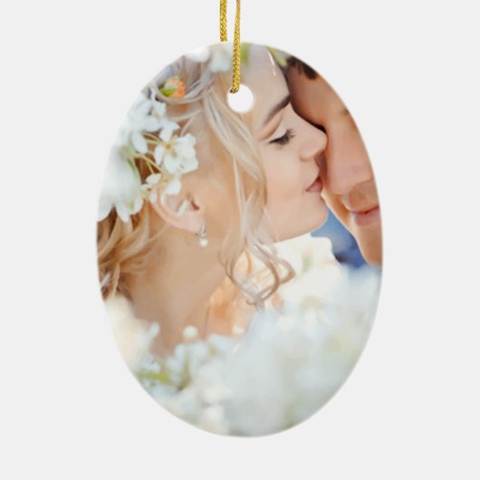 Bride's Mrs Keepomwille met Datum Keramisch Ornament (Achterkant)