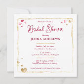 Bride's Name, Elegant Gold en Red Kaart (Voorkant)