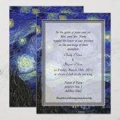 Bride's ouders-uitnodiging, Sterrennacht Kaart (Voorkant / Achterkant)