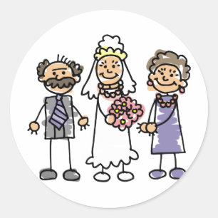 Brides parents Wedday for Ceremonony Ronde Sticker