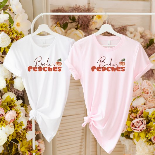 Bride's Peaches Retro Font Savannah Bachelorette T-shirt