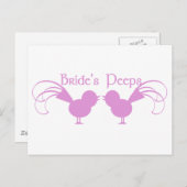 Bride's peps/roze briefkaart (Voorkant / Achterkant)
