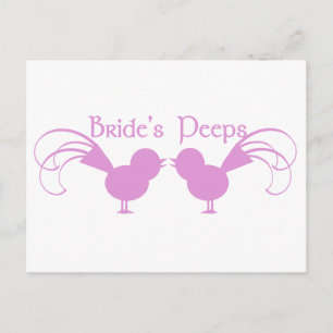 Bride's peps/roze briefkaart