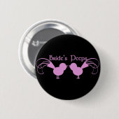 Bride's peps/roze ronde button 5,7 cm (Voorkant /achterkant)
