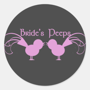 Bride's peps/roze ronde sticker