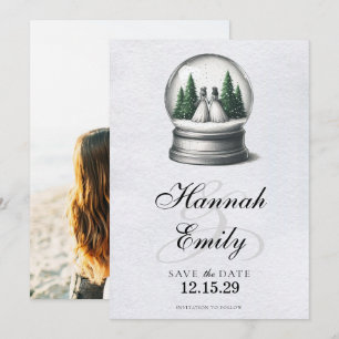 Brides Snow Wereldbol Save The Date