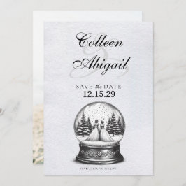 Brides Snow Wereldbol Save The Date