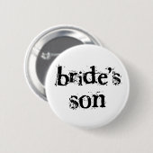 Bride's Son Black Text Ronde Button 5,7 Cm (Voorkant /achterkant)