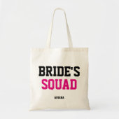 Bride's Squad Black & Roze Bridesmaid Tote Bag (Voorkant)