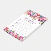 Bride's To Do Lijst Paarse harten en bloemen Post-it® Notes (Schuin)