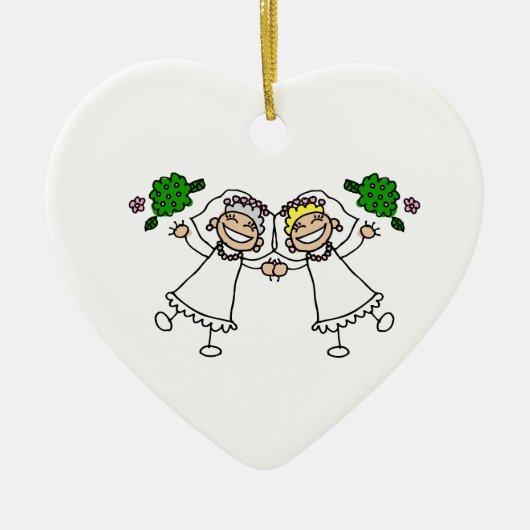 Brides Tossing Bouquests Keramisch Ornament (Voorkant)