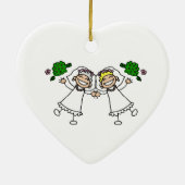 Brides Tossing Bouquests Keramisch Ornament (Achterkant)
