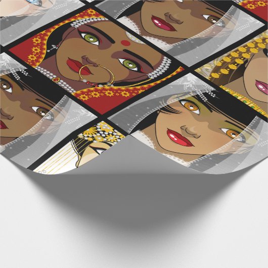 Brides van over de hele wereld cadeaupapier (Hoek)