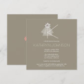 Bride's Veil Daisy Flower Monogram Vrijgezellenfee Kaart (Voorkant / Achterkant)