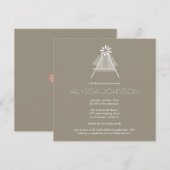 Bride's Veil Daisy Flower Monogram Vrijgezellenfee Kaart (Voorkant / Achterkant)