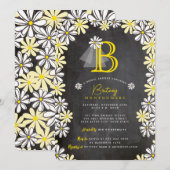 Bride's Veil Monogram Chalkboard Vrijgezellenfeest Kaart (Voorkant / Achterkant)