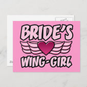 Bride's Wing-Girl vrijgezellenfeest Briefkaart (Voorkant / Achterkant)