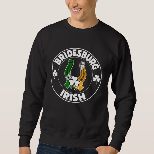 Bridesburg Irish Horseshoe and Shamrocks St Paddys Trui (Voorkant)