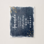 Bridesmai of Maid of Honor marine and gold puzzle Legpuzzel (Verticaal)