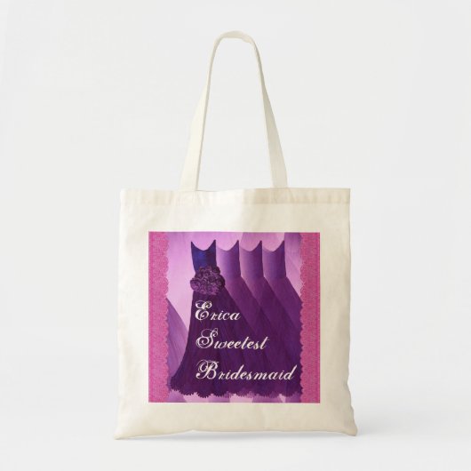 Bridesmaid, aangepaste naam, kant en jurken V11 Tote Bag (Voorkant)