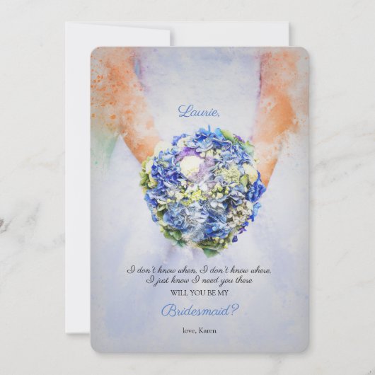 Bridesmaid-aanvraagkaart Kaart (Voorkant)