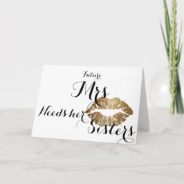 Bridesmaid ask card - Gold kiss - Total sjabloon