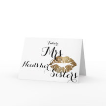 Bridesmaid ask card - gouden kus