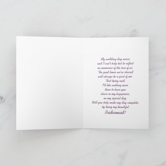 BRIDESMAID ATTENDANT INVITATION BY BRIDE (Binnen)