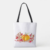Bridesmaid Autumn Pumpkin Floral Fall Wedding Tote Bag (Achterkant)