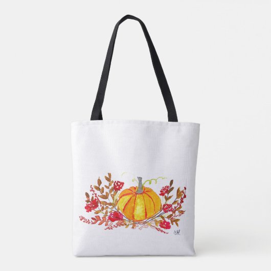 Bridesmaid Autumn Pumpkin Floral Fall Wedding Tote Bag (Achterkant)