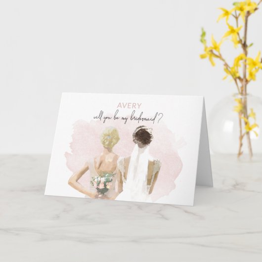 Bridesmaid - Avery Note Card Kaart (Gele Bloem)