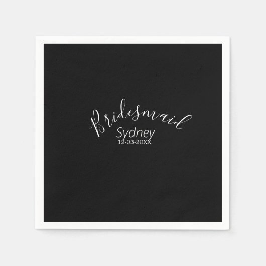 Bridesmaid bachelorette party add name modern servet (Voorkant)