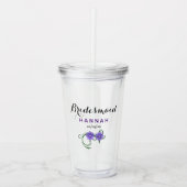 Bridesmaid Bachelorette Party Weddenschap Paars Acryl Drinkbeker (Voorkant)